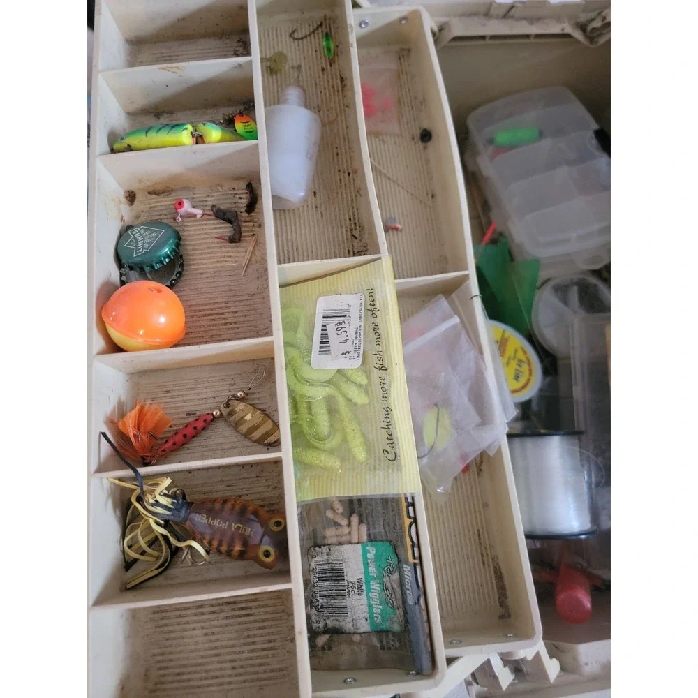 Plano Tackle Box FULL of Fishing Lures & Gear Lot  Sold‎ As Found